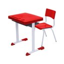 Ver imagem 4 de Kit Escolar Individual Vermelho Mesa e Cadeira Infantil 03 a 06 Anos
