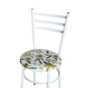 Ver imagem 4 de Conjunto 4 Cadeiras Epóxi Branca para Cozinha Assento Estampado Floral Orquídea