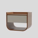 Ver imagem 3 de Mesa de Cabeceira Suspensa Mesa de Cabeceira com Gaveta Volare - Nature com Off White