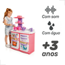 Cozinha Infantil Completa Bella Tateti Sai Água De Verdade Acessórios Microondas:Rosa - 2