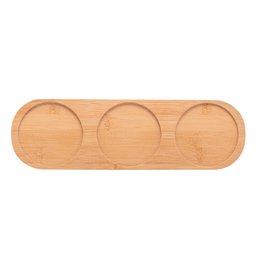 Conjunto 3 Petisqueiras de Cerâmica com Bandeja de Bambu 32cm X 9,5cm X 5cm - Lyor - 3
