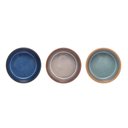 Ver imagem 4 de Conjunto 3 Petisqueiras de Cerâmica com Bandeja de Bambu 32cm X 9,5cm X 5cm - Lyor