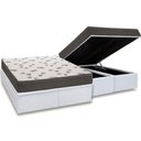 Ver imagem 1 de Cama Box Baú Queen: Colchão Espuma Ortobom D45 Light + Base CRC Courano White(158x198)