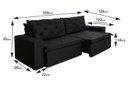 Ver imagem 3 de Sofá Cama Retrátil Reclinável 3,00m Bangkok Suede Velut Preto Molas no Assento - King House