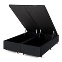 Ver imagem 1 de Base Box Baú King Bipartido Suede Preto 42x193x203