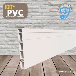 Rodapé de PVC 10 cm altura Frisado barra com 2 M cor BRANCO - 1