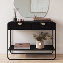 Ver imagem 4 de Kit Balcão Buffet e Aparador para Sala de Jantar Industrial Alek A03 Nero Preto - Lyam Decor