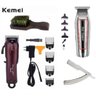 Maquina Cortar Cabelo Profissional Kemei 2600 + Kemei 032 + Kit Escova Disfarce e Navalha - 1