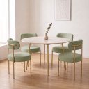 Ver imagem 1 de Cadeira Sala de Jantar Margara Kit 4 Base Aço Dourado Bouclê D03 - D'Rossi
