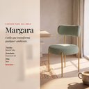 Ver imagem 2 de Cadeira Sala de Jantar Margara Kit 4 Base Aço Dourado Bouclê D03 - D'Rossi