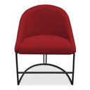 Ver imagem 4 de Kit 02 Cadeiras Poltrona de Jantar Bela Suede Vermelho Base Metálica Industrial Preto - Pallazio