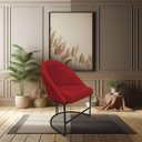 Ver imagem 2 de Kit 02 Cadeiras Poltrona de Jantar Bela Suede Vermelho Base Metálica Industrial Preto - Pallazio