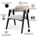 Ver imagem 4 de Kit 4 Cadeiras Sala de Jantar Estar Living Estofada Suran L02 Preto Bouclê Creme - Lyam Decor