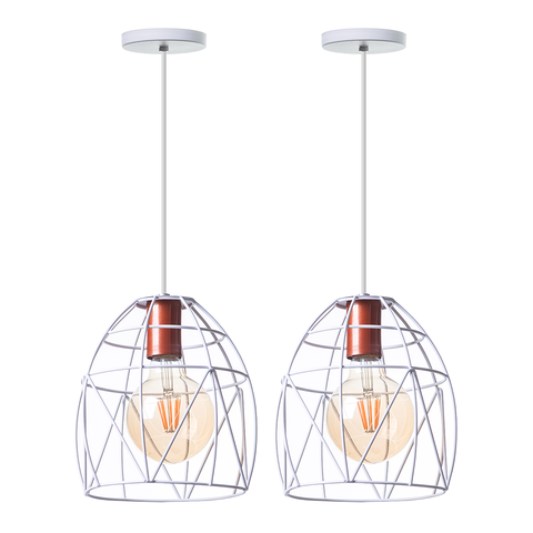 Kit 2 Pendentes Aramado Bala 23 Cm Decorações Cor: Branco