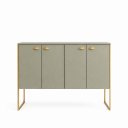 Ver imagem 1 de Aparador Buffet Multiuso 4 Portas em Mdf – Armário Decorativo para Sala, Jantar ou Hall:cinza