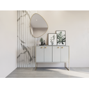 Ver imagem 2 de Aparador Buffet Multiuso 4 Portas em Mdf – Armário Decorativo para Sala, Jantar ou Hall:cinza