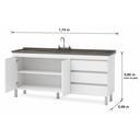 Ver imagem 2 de Gabinete de Cozinha 1,74 m em MDF Espaço Amplo e Estiloso:Branco