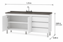Ver imagem 2 de Gabinete de Cozinha 1,74 m em MDF Espaço Amplo e Estiloso:Branco