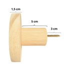 Ver imagem 2 de Kit 5 Ganchos de Madeira Pendurador de Parede Redondo Decorativo Bolsas Roupas