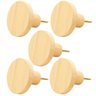 Kit 5 Ganchos de Madeira Pendurador de Parede Redondo Decorativo Bolsas Roupas - 1