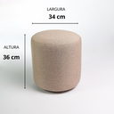 Ver imagem 2 de Puff Perse Decorativo Tecido Linho Banqueta Redondo