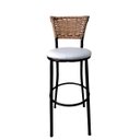 Ver imagem 2 de Kit 2 Banquetas Alta Encosto Junco Fendi Assento Branco