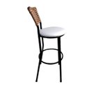 Ver imagem 5 de Kit 2 Banquetas Alta Encosto Junco Fendi Assento Branco