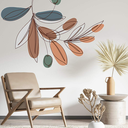 Ver imagem 1 de Papel de Parede Adesivo Decorativo Boho Moderno Azul Laranja Autocolante