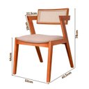 Ver imagem 4 de Kit 4 Cadeiras Madeira Maciça Rattan de Fibra 100% Estofada Verona Espresso Móveis Bege/Champagnhe