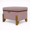 Ver imagem 2 de Puff Recamier Baú Versallies 50 Cm para Sala Quarto Bouclé