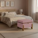 Ver imagem 1 de Puff Recamier Baú Versallies 50 Cm para Sala Quarto Bouclé