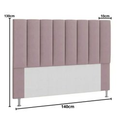 Cabeceira Estofada Cama Box Casal 140 cm Carla Suede Rosê - 2 Cabeceira Estofada Cama Box Casal 140 cm Carla Suede Rosê - 2