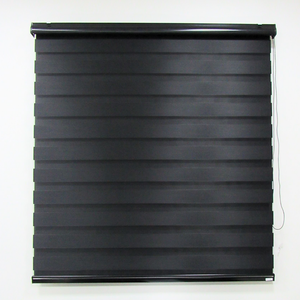 Persiana Rolo Double Vision Zebra 120larg X 160alt Preta Total Black C/ Bando - Sala/ Escritório/qua