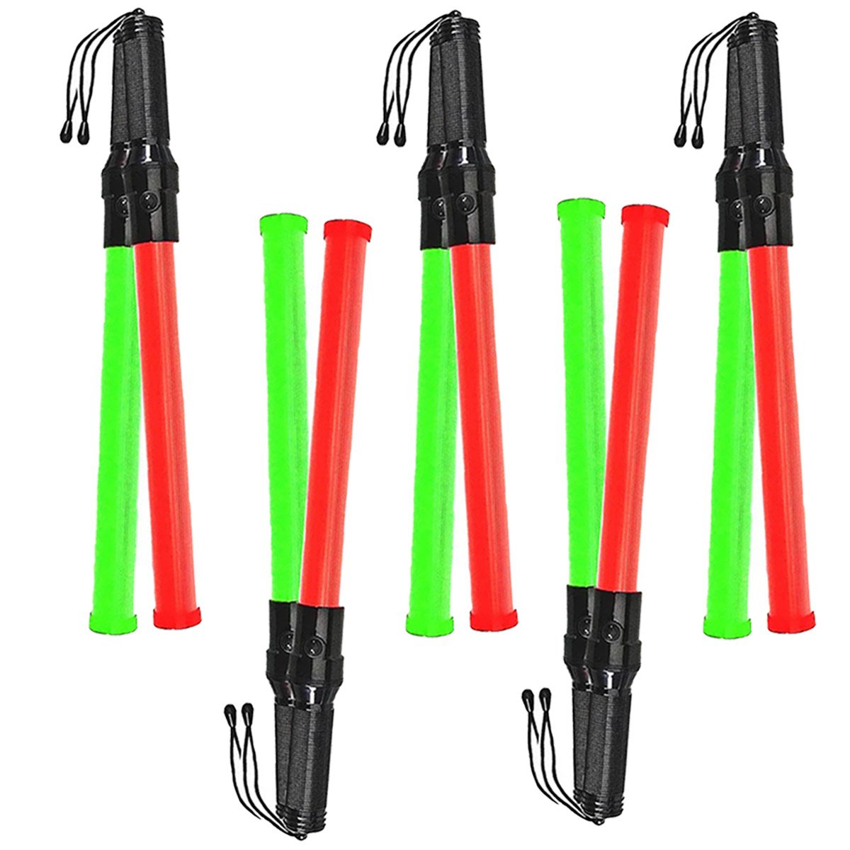 Bastao Sinalizador 2 Cores Led Kit 5 Unidades Segurança Fiscalizaçao Transito Obra Sinalizaçao Estac