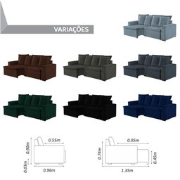 Sofa Donatello 2 Lugares Pes de Madeira Talento Móveis - 4