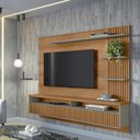 Ver imagem 2 de Painel Home Moderno Ripado Araruna com 2 Portas e Nichos para Tv até 65 Polegadas - Linea Brasil:ame