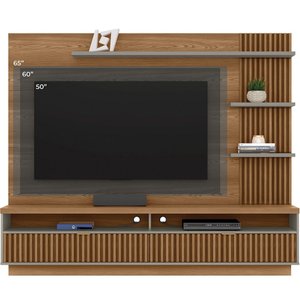 Painel Home Moderno Ripado Araruna com 2 Portas e Nichos para Tv até 65 Polegadas - Linea Brasil:ame