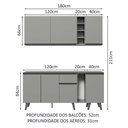 Ver imagem 4 de Armário de Cozinha Completa 180cm Cinza Nice Madesa 01
