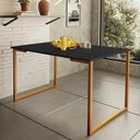 Ver imagem 1 de Mesa de Jantar Steel Estilo Industrial Pés de Aço 120x80cm Cobre/Preto