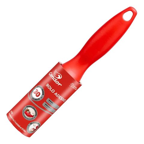 Rolo Adesivo Tira Pelos 30 Folhas c/Refil Condor - 970129