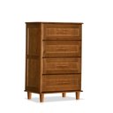 Ver imagem 1 de Cômoda Rústica Madeira Maciça 4 Gavetas Chicago Marrom Castanho Castanho