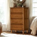 Ver imagem 2 de Cômoda Rústica Madeira Maciça 4 Gavetas Chicago Marrom Castanho Castanho