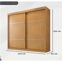 Ver imagem 2 de Guarda Roupa 2 Pts 6 Gavetas Trancoso - Móveis Valverde