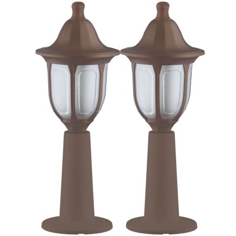 Kit 2 Balizadores para Jardim Termoplástico Lente Fosca E27 Modena Dital Luminária Externa Clá