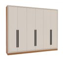 Ver imagem 2 de Guarda-roupa Casal Valência 6 Portas 4 Gavetas Freijó/creme - Politorno