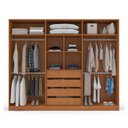 Ver imagem 3 de Guarda-roupa Casal Valência 6 Portas 4 Gavetas Freijó/creme - Politorno
