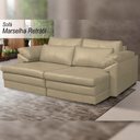 Ver imagem 2 de Sofá Decorativo Sala de Estar Marselha Retrátil Elétrico 3 Lugares 215cm Couro Bege - Mozzelar