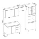 Ver imagem 4 de Cozinha Modulada Completa 11 Portas 02 Gavetas Firenze Avena Grafito Demóbile