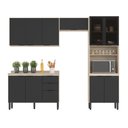 Ver imagem 2 de Cozinha Modulada Completa 11 Portas 02 Gavetas Firenze Avena Grafito Demóbile