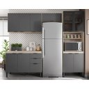 Ver imagem 1 de Cozinha Modulada Completa 11 Portas 02 Gavetas Firenze Avena Grafito Demóbile